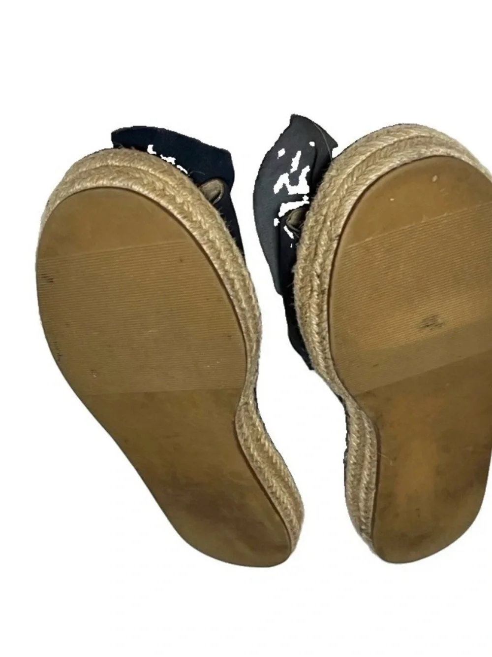 Crown & Ivy Navy Bow Espadrille Slide Sandals Sz 8